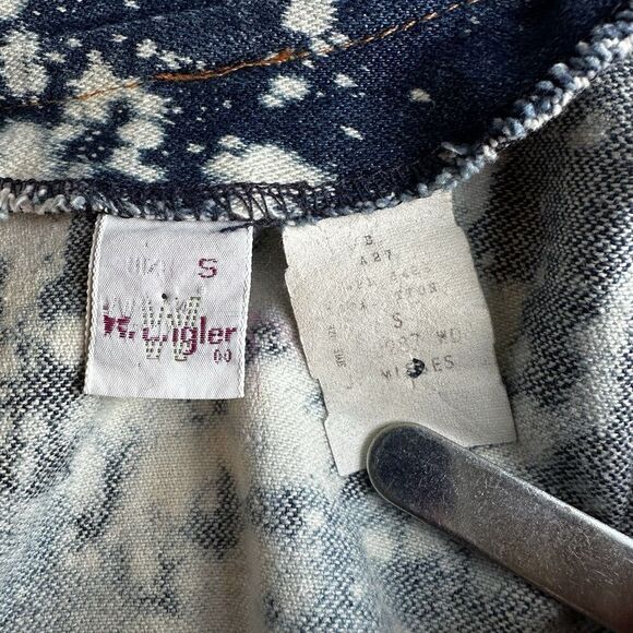 Vintage Wrangler Bleached Denim Blazer Jacket S | Western Grunge Streetwear - Picture 6 of 8